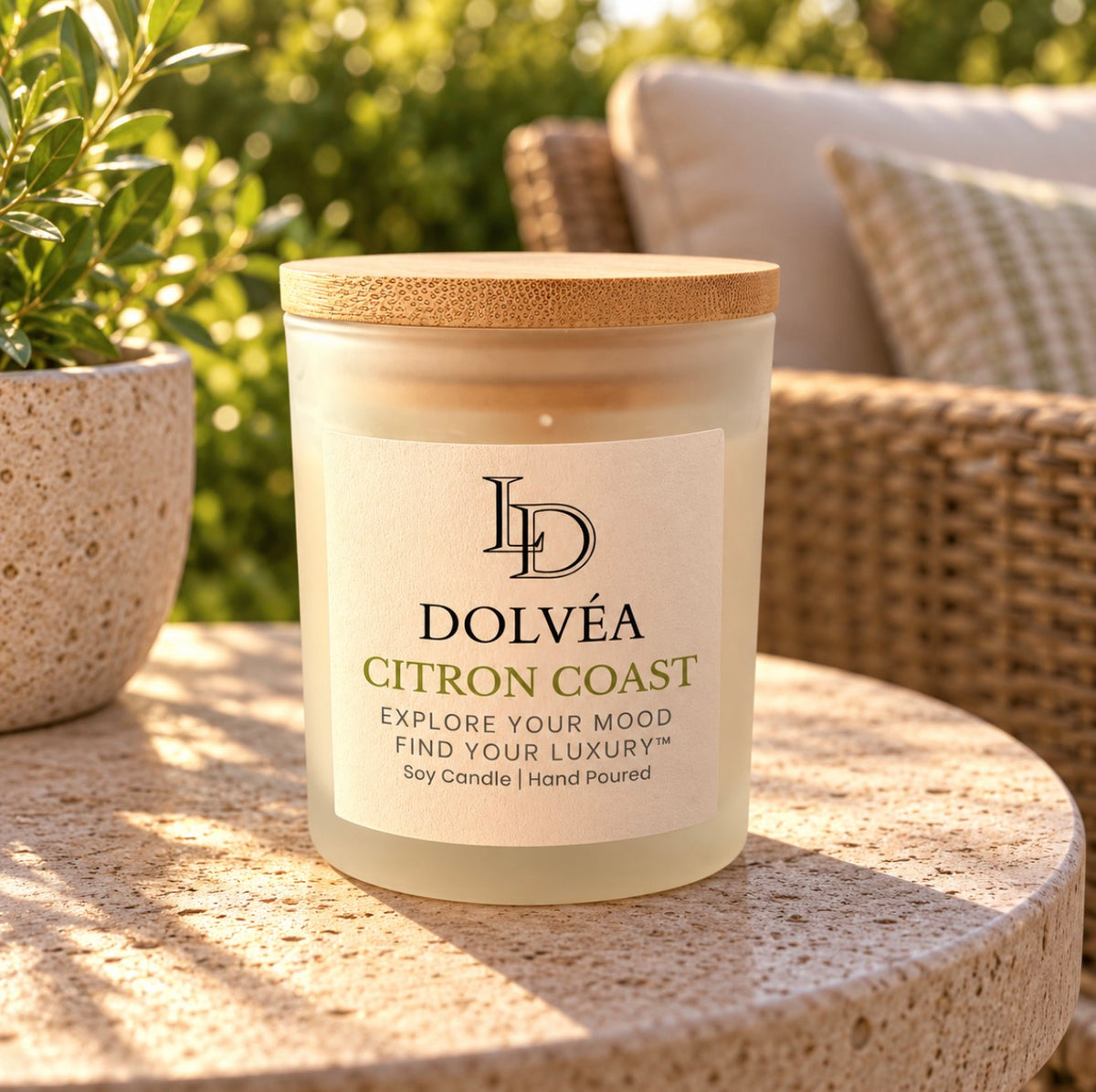 Citron Coast – Soy Candle, Net 08 oz | Wooden Wick | Sweet Grass & Citrus