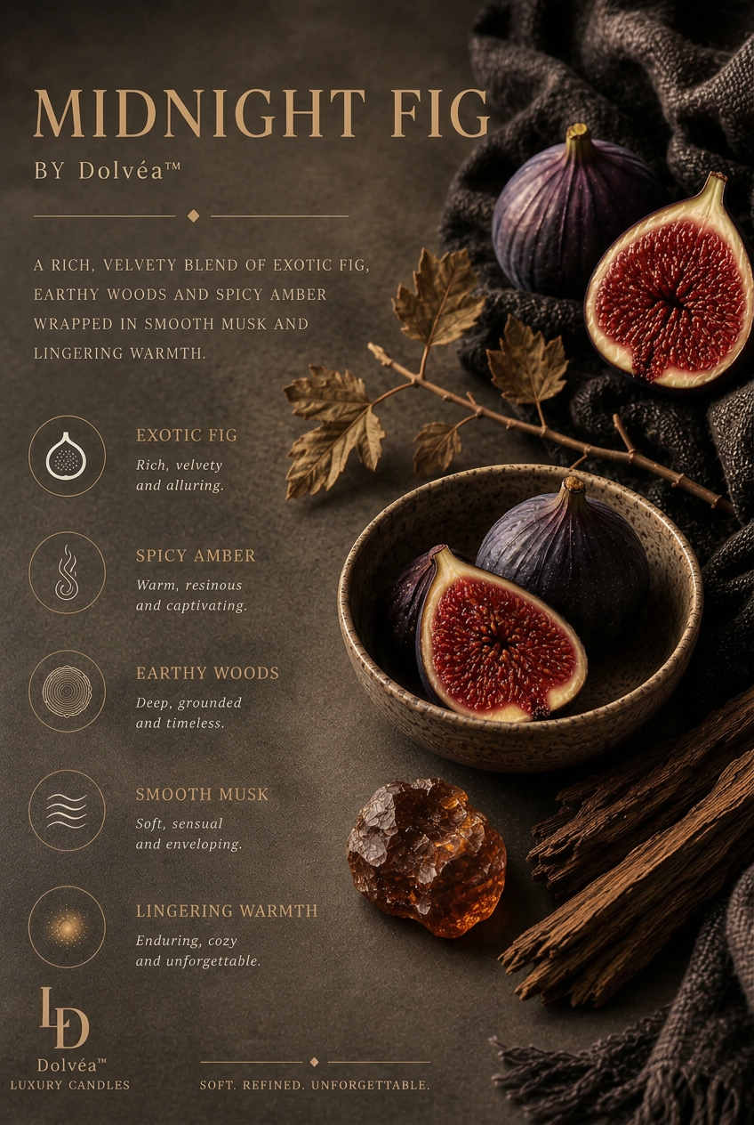 Midnight Fig – Luxury Soy Candle, Net 08 oz  | Wooden Wick | Warm Fig & Soft Woods
