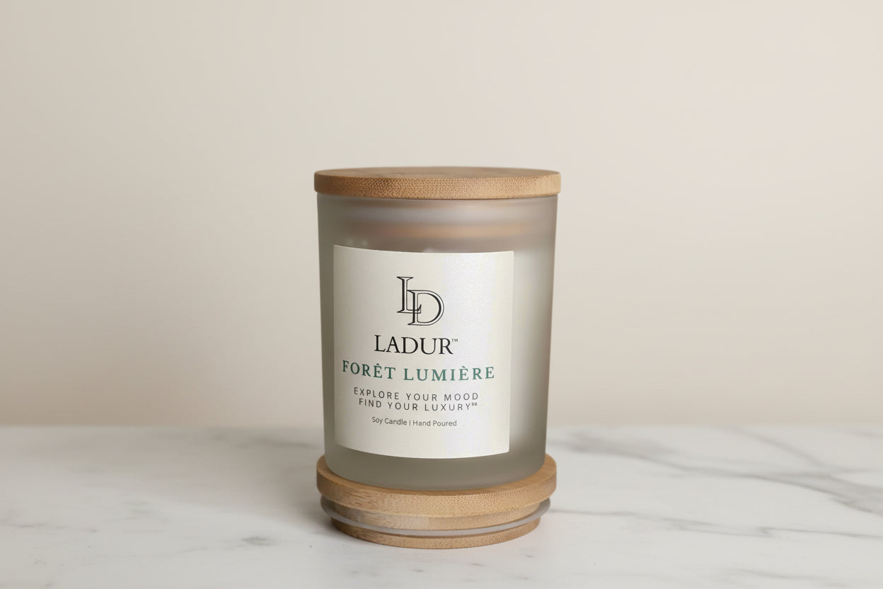 Forêt Lumière – Luxury Soy Candle, Net 08 oz | Wooden Wick |Crisp Forest Air
