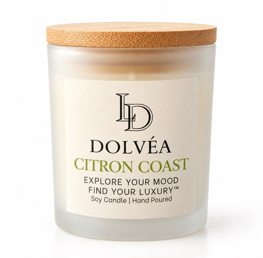 Citron Coast – Soy Candle, Net 08 oz | Wooden Wick | Sweet Grass & Citrus