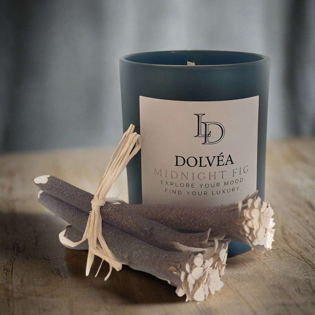 Midnight Fig – Luxury Soy Candle, Net 08 oz  | Wooden Wick | Warm Fig & Soft Woods